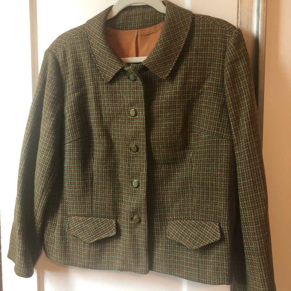 Fantastic tweed jacket - green, sage, brown